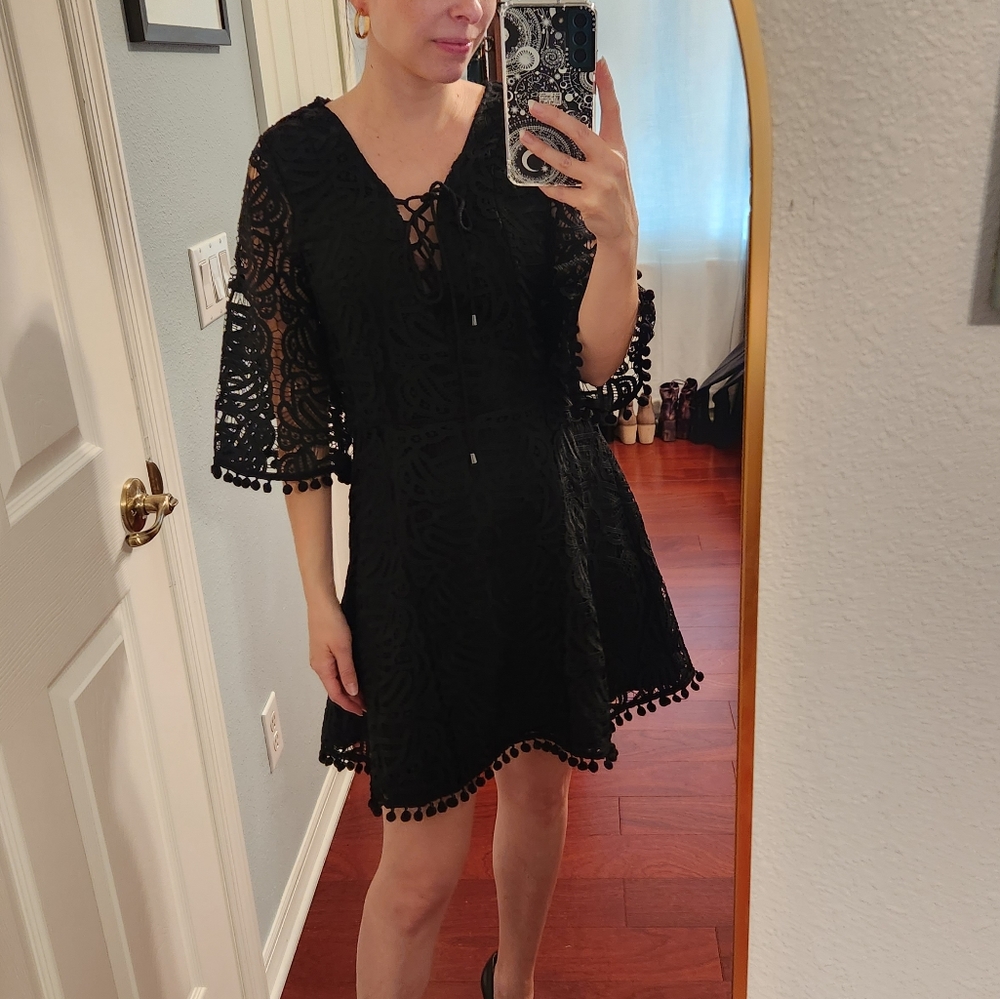 Tularosa black lace dress S